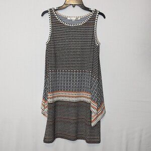 Women's MAX STUDIO, Brown/Tan, Sleeveless Pencil Dress w Flare Overlay; Size S